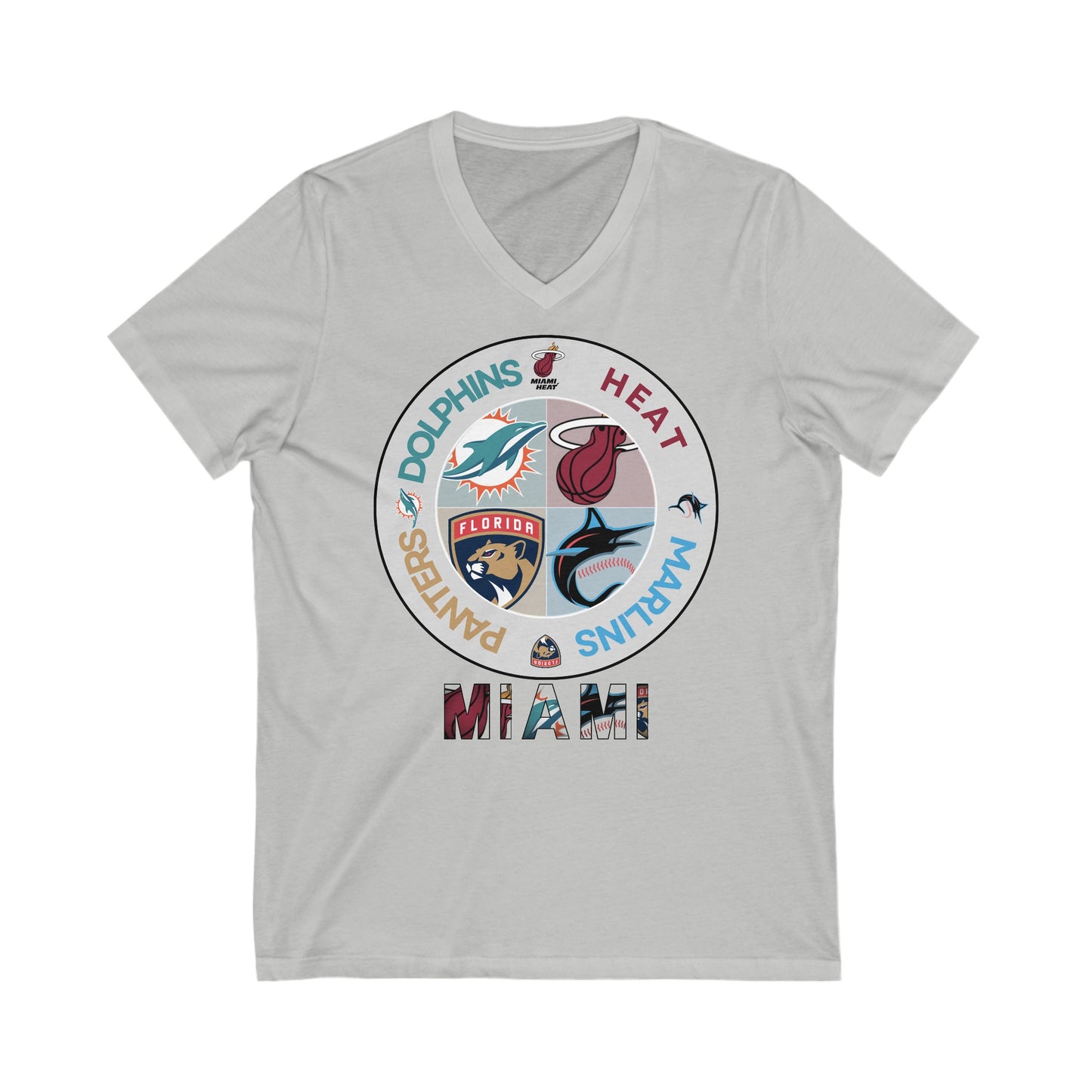 Premium Miami Sports V-Neck T-Shirt