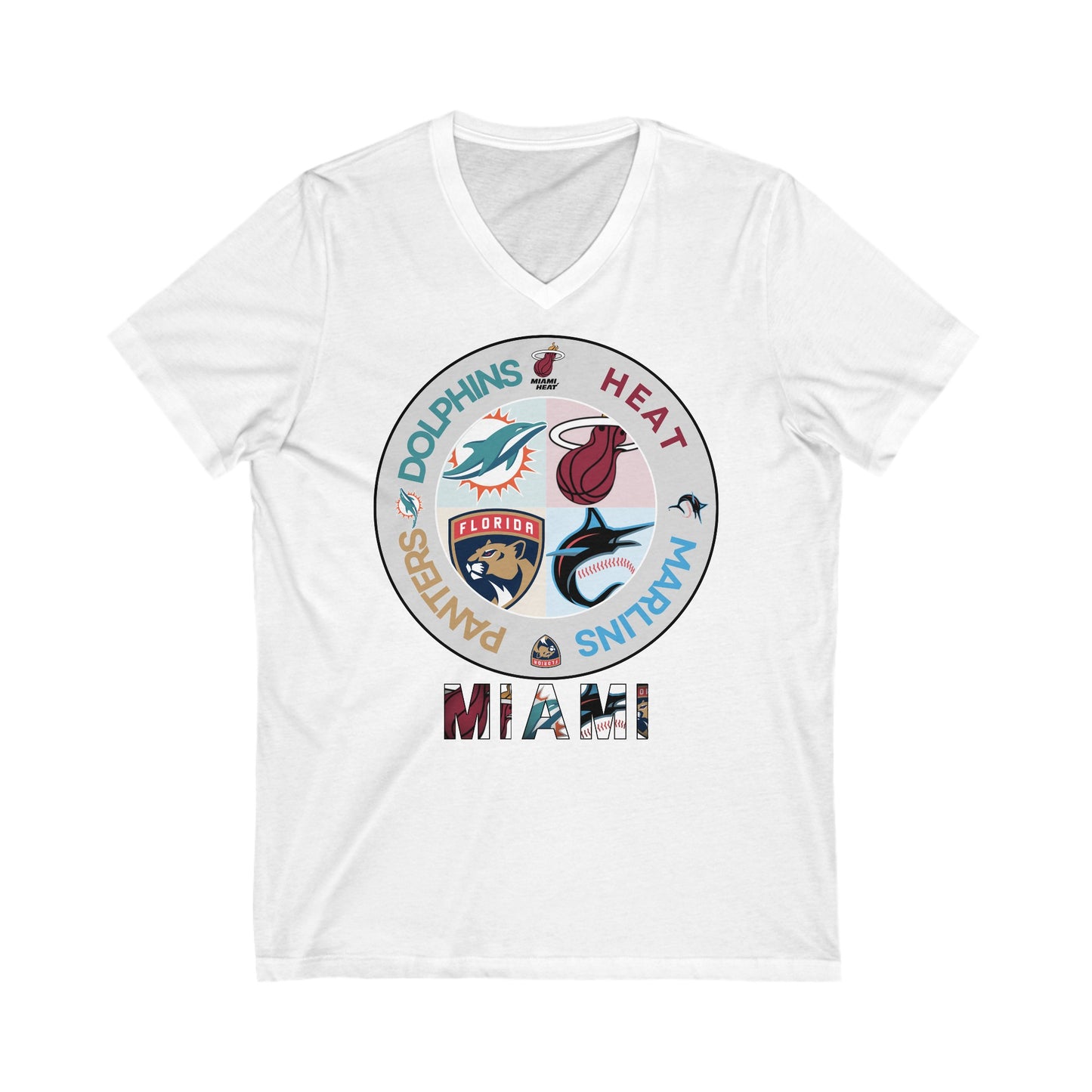 Premium Miami Sports V-Neck T-Shirt