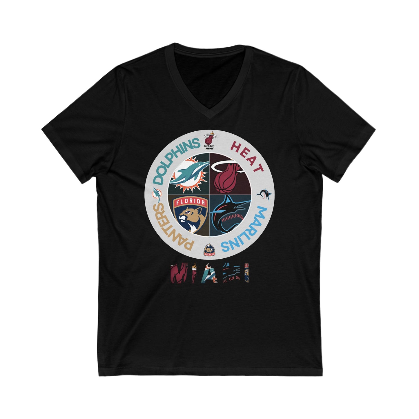 Premium Miami Sports V-Neck T-Shirt