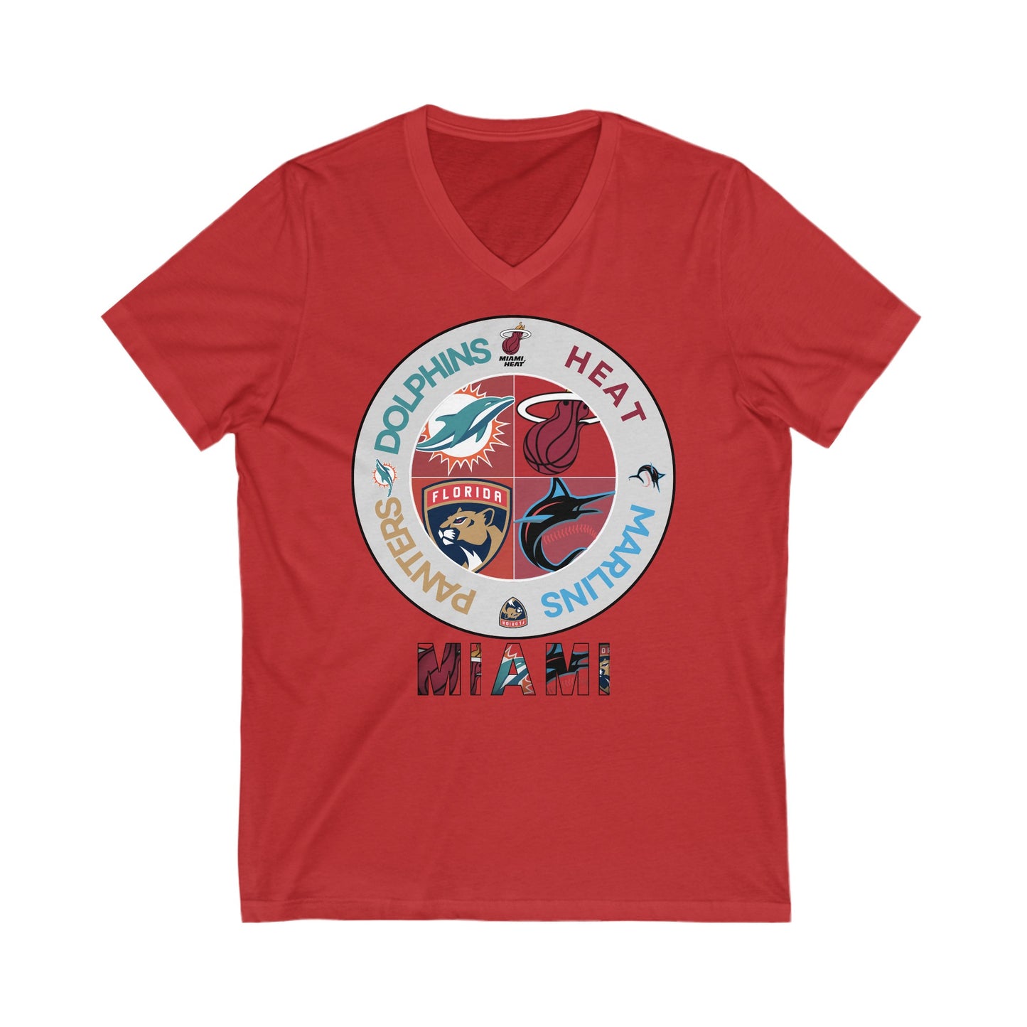 Premium Miami Sports V-Neck T-Shirt